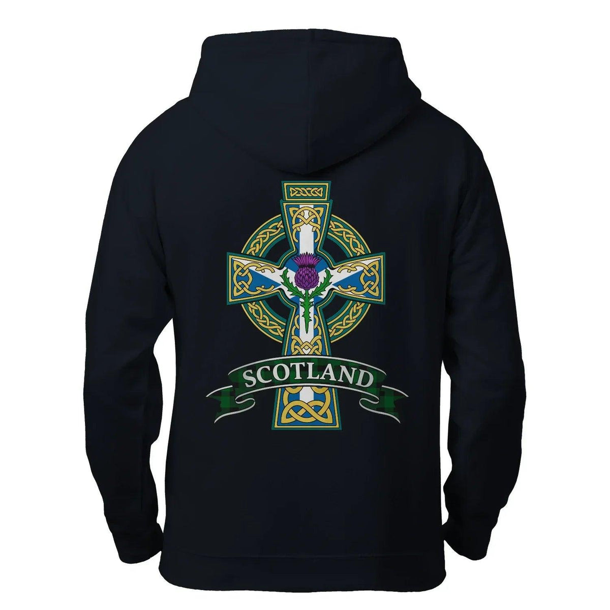Scottish Zip Hoodie - Cross Heritage, Unisex Streetwear - Celtic Wolfwear