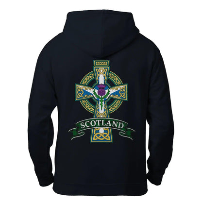 Scottish Zip Hoodie - Cross Heritage, Unisex Streetwear - Celtic Wolfwear
