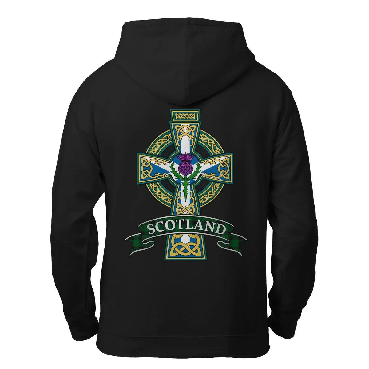 Scottish Zip Hoodie - Cross Heritage, Unisex Streetwear - Celtic Wolfwear