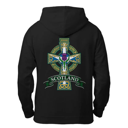 Scottish Zip Hoodie - Cross Heritage, Unisex Streetwear - Celtic Wolfwear