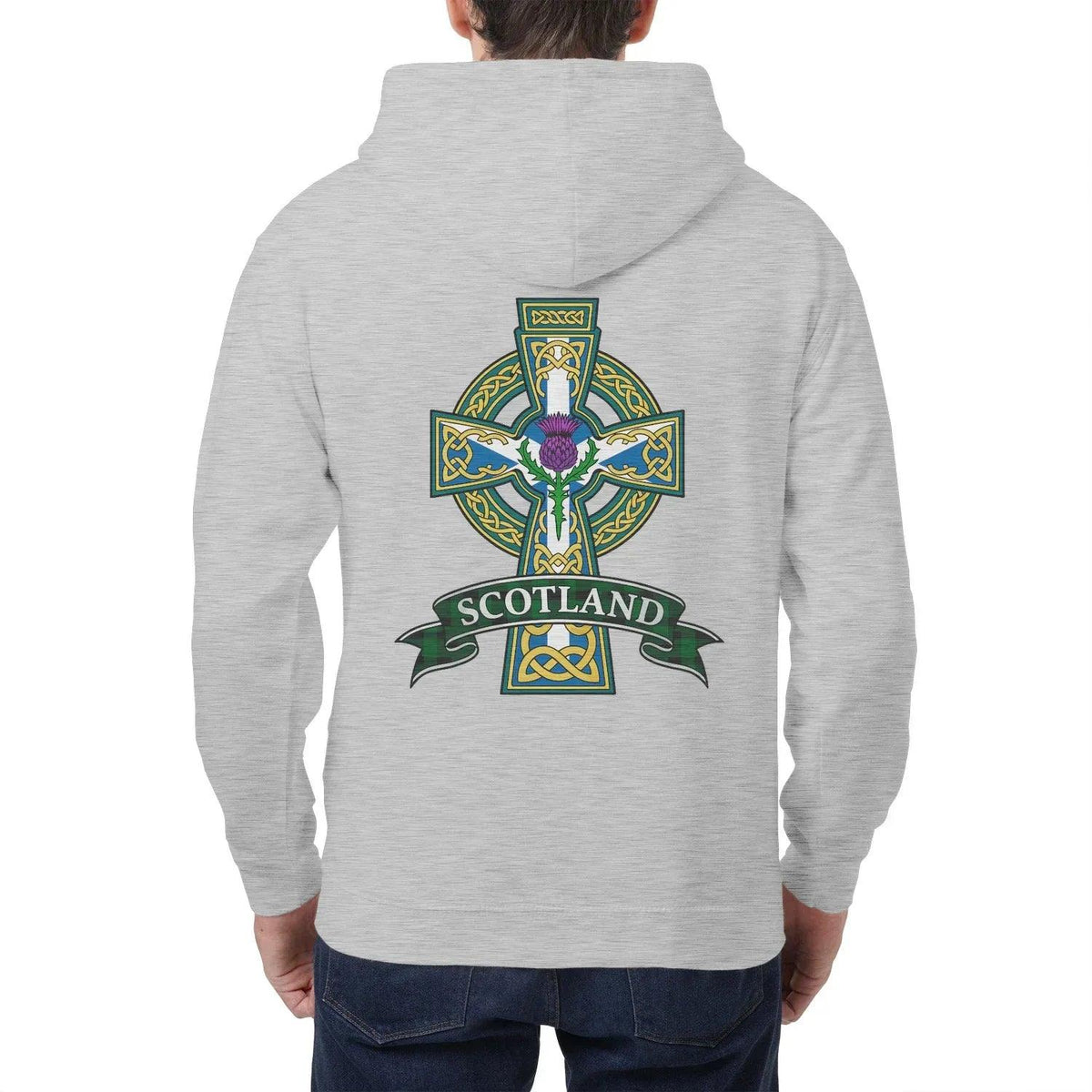 Scottish Zip Hoodie - Cross Heritage, Unisex Streetwear - Celtic Wolfwear