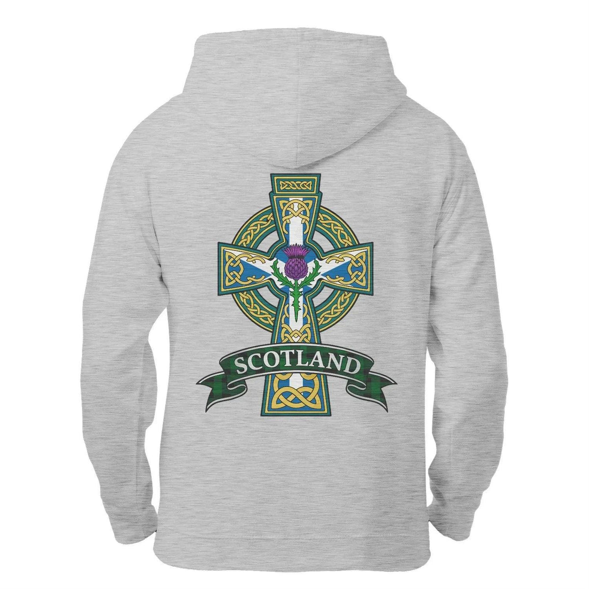 Scottish Zip Hoodie - Cross Heritage, Unisex Streetwear - Celtic Wolfwear