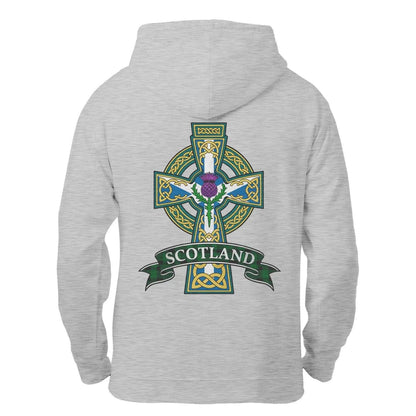 Scottish Zip Hoodie - Cross Heritage, Unisex Streetwear - Celtic Wolfwear