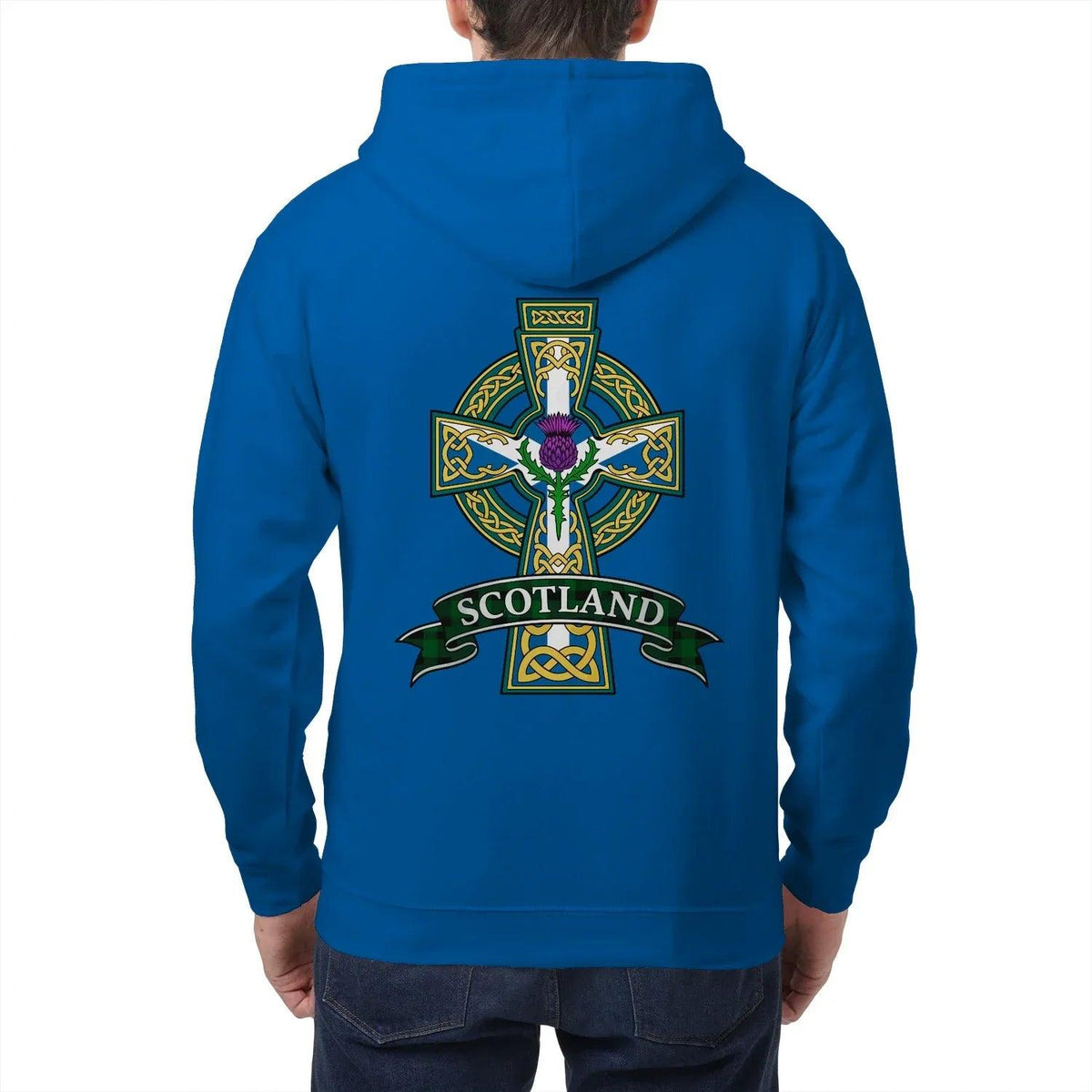 Scottish Zip Hoodie - Cross Heritage, Unisex Streetwear - Celtic Wolfwear