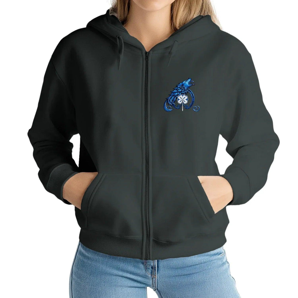Scottish Zip Hoodie - Cross Heritage, Unisex Streetwear - Celtic Wolfwear
