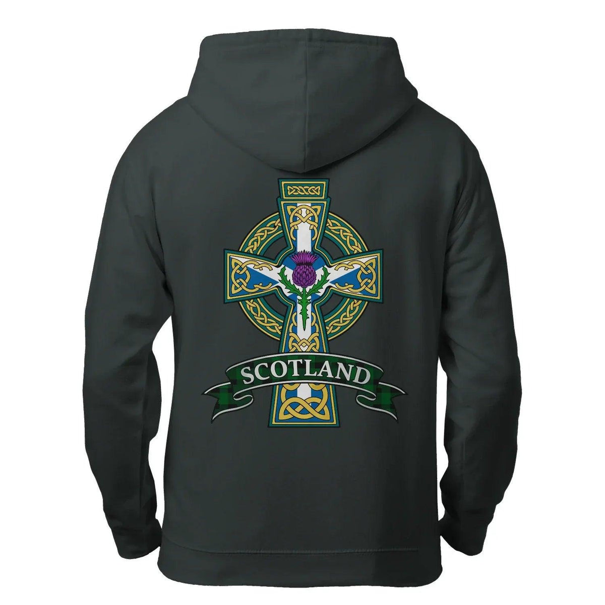 Scottish Zip Hoodie - Cross Heritage, Unisex Streetwear - Celtic Wolfwear