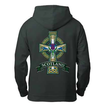 Scottish Zip Hoodie - Cross Heritage, Unisex Streetwear - Celtic Wolfwear
