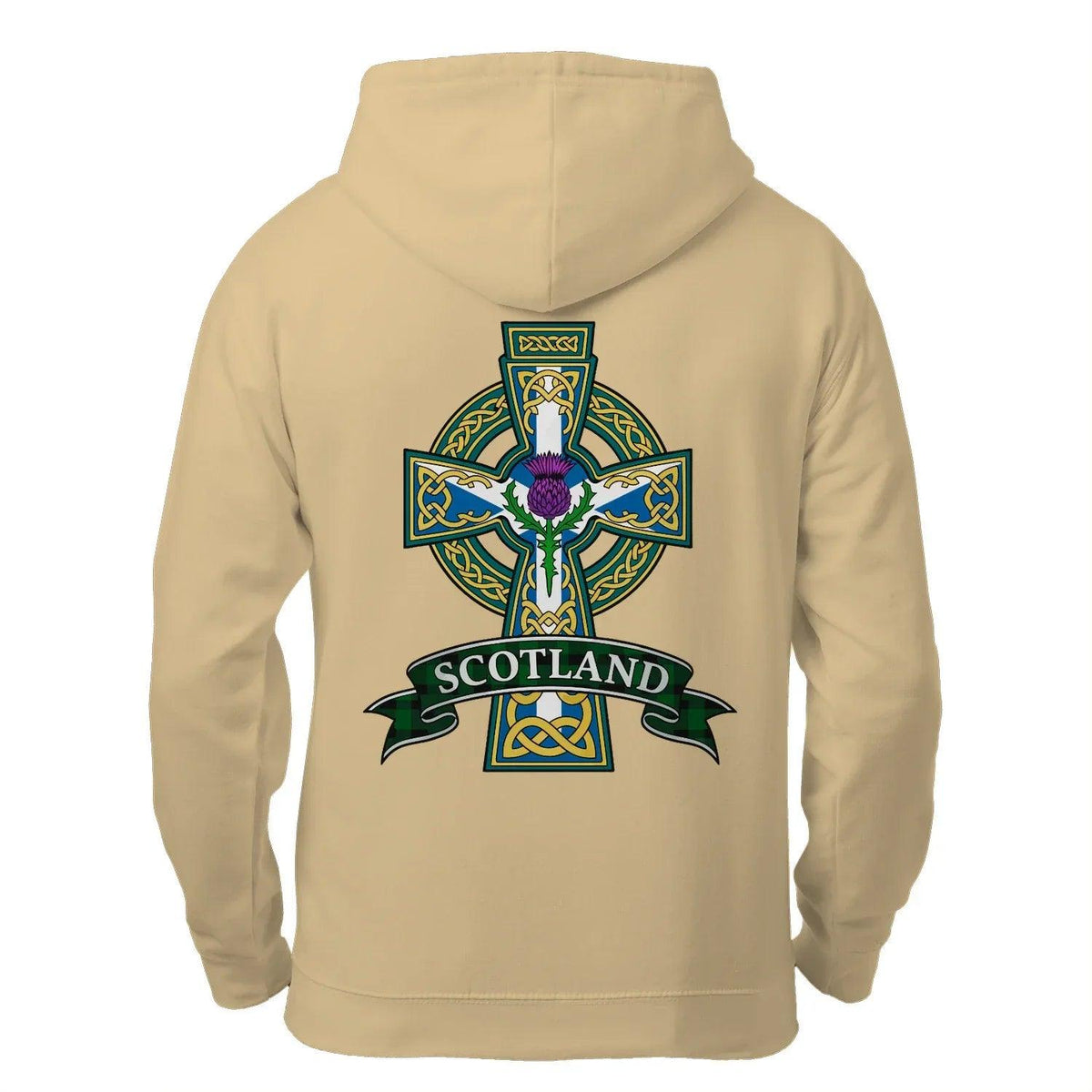 Scottish Zip Hoodie - Cross Heritage, Unisex Streetwear - Celtic Wolfwear