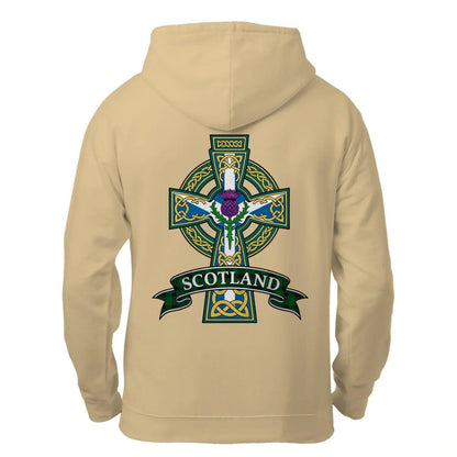 Scottish Zip Hoodie - Cross Heritage, Unisex Streetwear - Celtic Wolfwear
