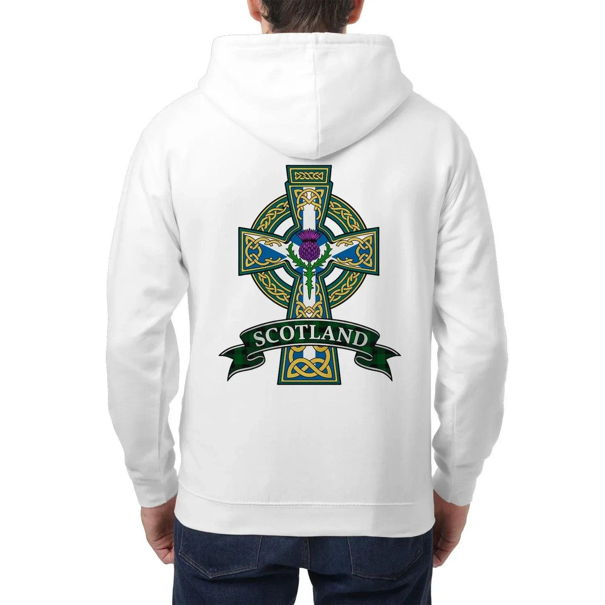 Scottish Zip Hoodie - Cross Heritage, Unisex Streetwear - Celtic Wolfwear