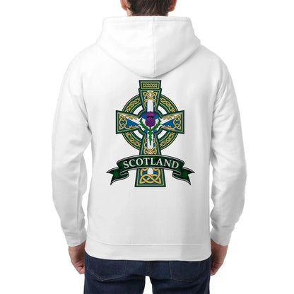 Scottish Zip Hoodie - Cross Heritage, Unisex Streetwear - Celtic Wolfwear