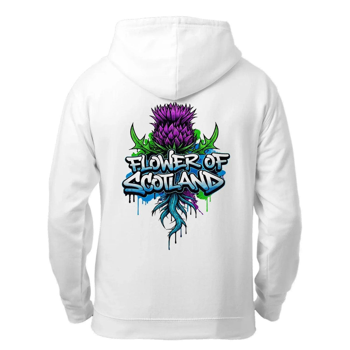Scottish Zip Hoodie - Flower, Premium Unisex Streetwear - Celtic Wolfwear
