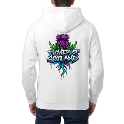 Scottish Zip Hoodie - Flower, Premium Unisex Streetwear - Celtic Wolfwear