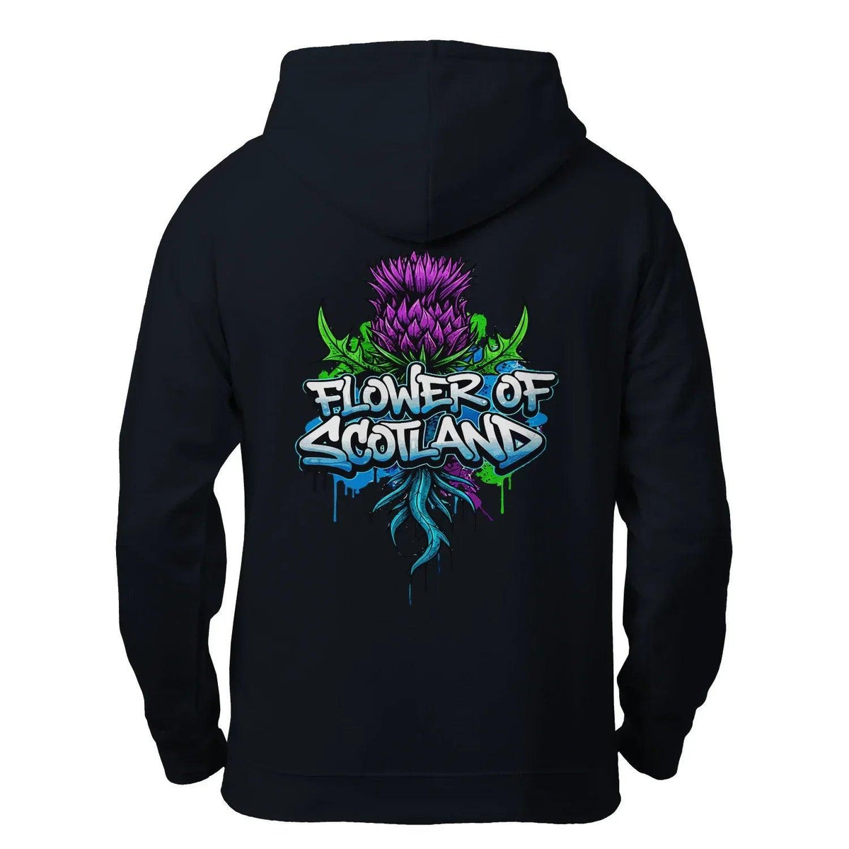 Scottish Zip Hoodie - Flower, Premium Unisex Streetwear - Celtic Wolfwear