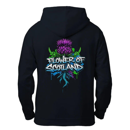 Scottish Zip Hoodie - Flower, Premium Unisex Streetwear - Celtic Wolfwear
