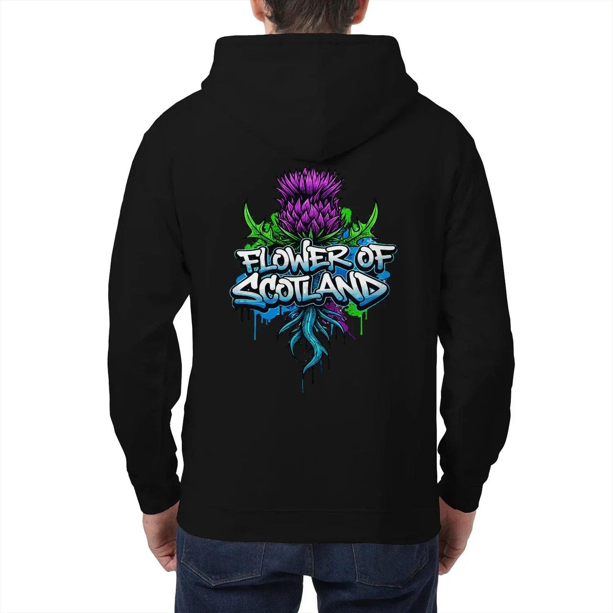 Scottish Zip Hoodie - Flower, Premium Unisex Streetwear - Celtic Wolfwear