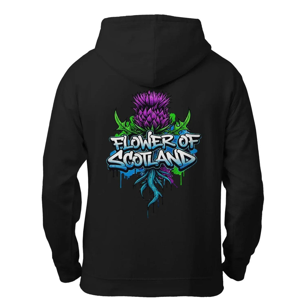Scottish Zip Hoodie - Flower, Premium Unisex Streetwear - Celtic Wolfwear