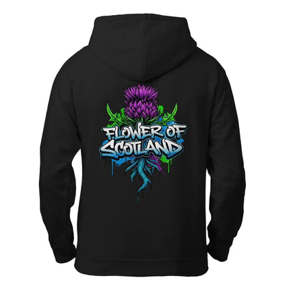 Scottish Zip Hoodie - Flower, Premium Unisex Streetwear - Celtic Wolfwear