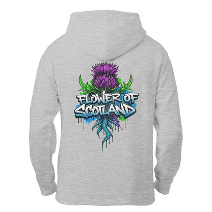 Scottish Zip Hoodie - Flower, Premium Unisex Streetwear - Celtic Wolfwear