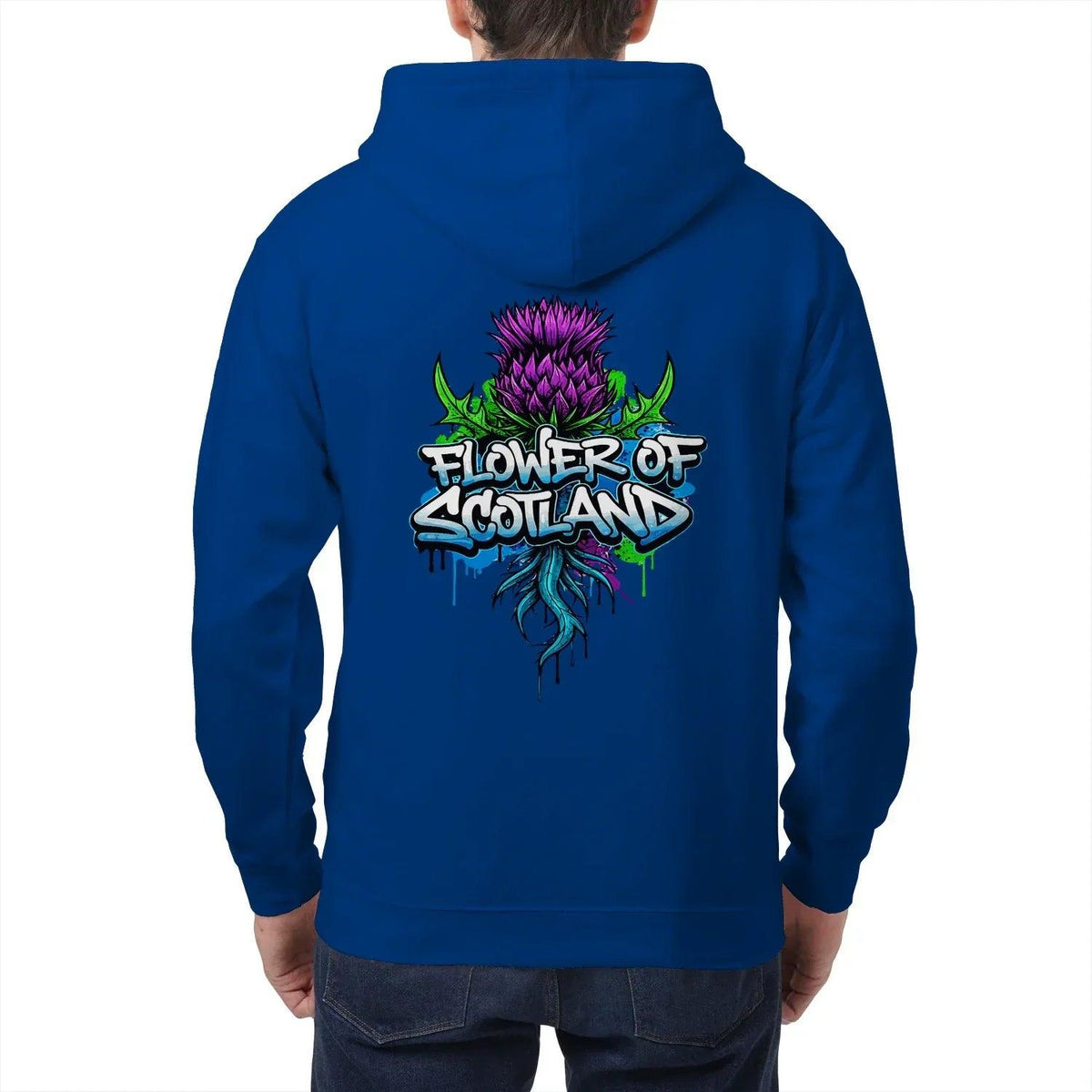 Scottish Zip Hoodie - Flower, Premium Unisex Streetwear - Celtic Wolfwear