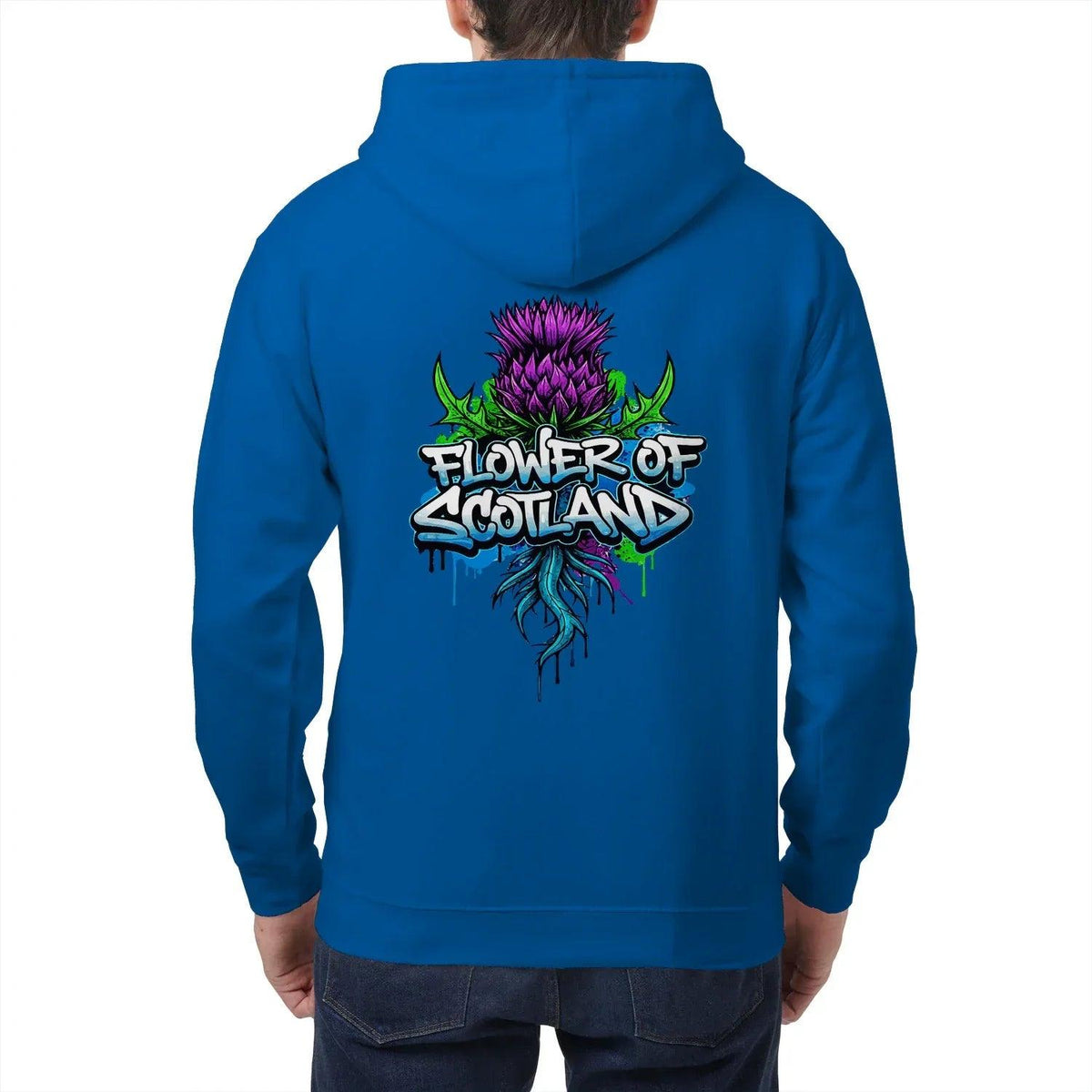 Scottish Zip Hoodie - Flower, Premium Unisex Streetwear - Celtic Wolfwear