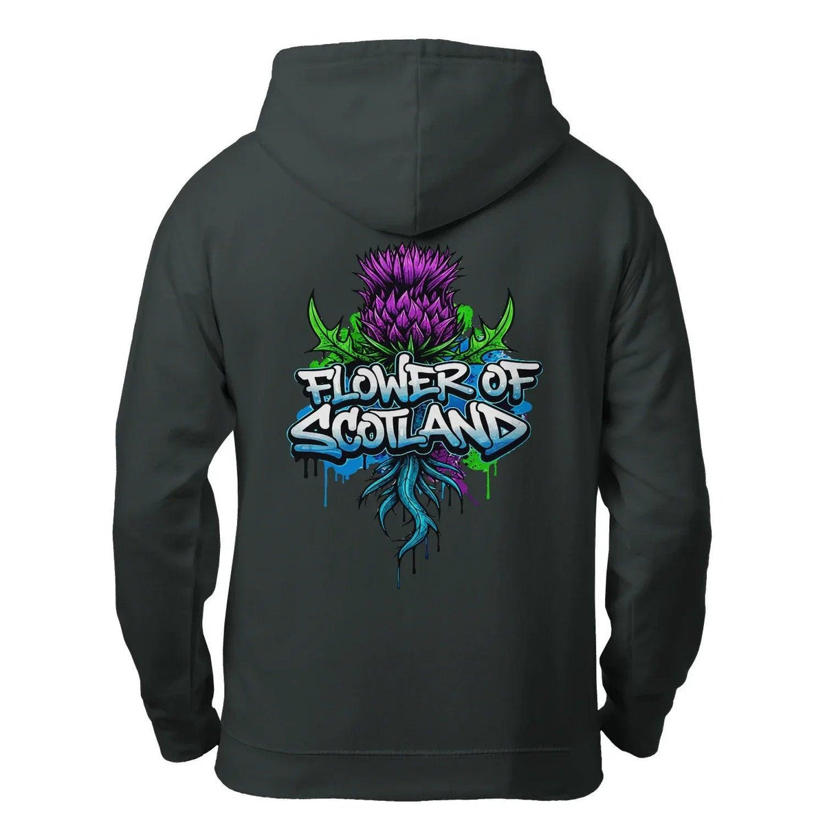 Scottish Zip Hoodie - Flower, Premium Unisex Streetwear - Celtic Wolfwear