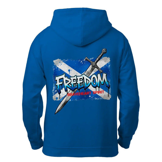 Scottish Zip Hoodie - Freedom Braveheart Spirit Navy - Celtic Wolfwear