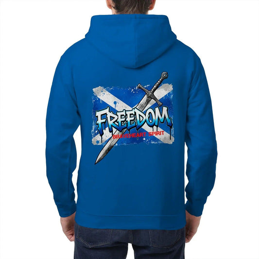 Scottish Zip Hoodie - Freedom Braveheart Spirit Navy - Celtic Wolfwear