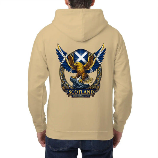 Scottish Zip Hoodie - Freedom and Fate Unisex Streetwear - Celtic Wolfwear