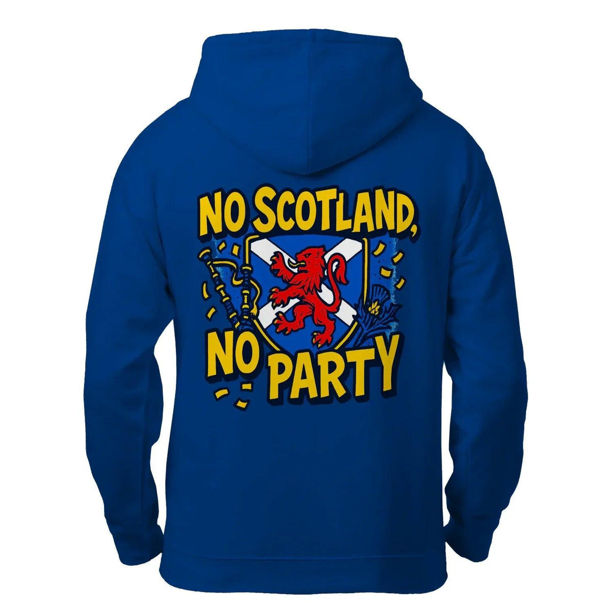 Scottish Zip Hoodie - No Party Floral Crest, Unisex - Celtic Wolfwear