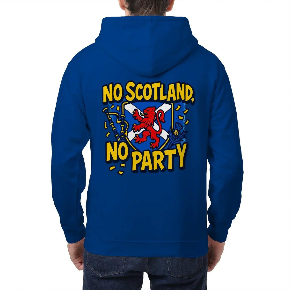 Scottish Zip Hoodie - No Party Floral Crest, Unisex - Celtic Wolfwear