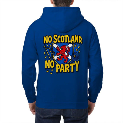 Scottish Zip Hoodie - No Party Floral Crest, Unisex - Celtic Wolfwear
