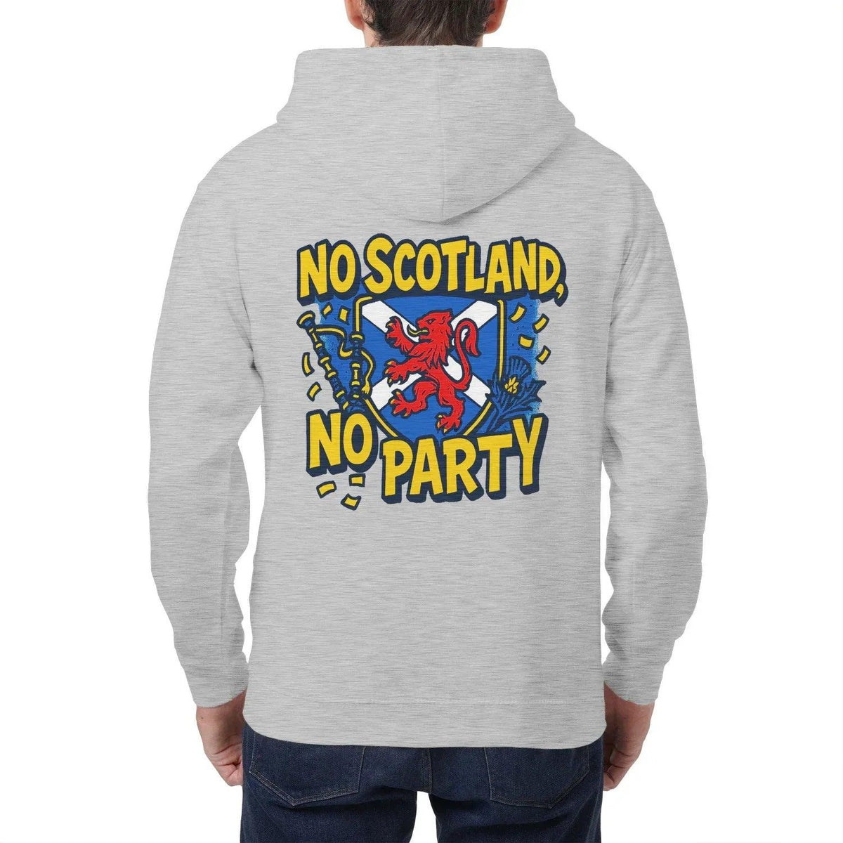 Scottish Zip Hoodie - No Party Floral Crest, Unisex - Celtic Wolfwear
