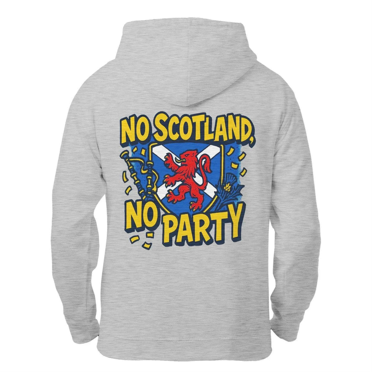 Scottish Zip Hoodie - No Party Floral Crest, Unisex - Celtic Wolfwear