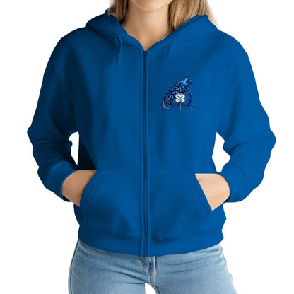Scottish Zip Hoodie - No Party Floral Crest, Unisex - Celtic Wolfwear