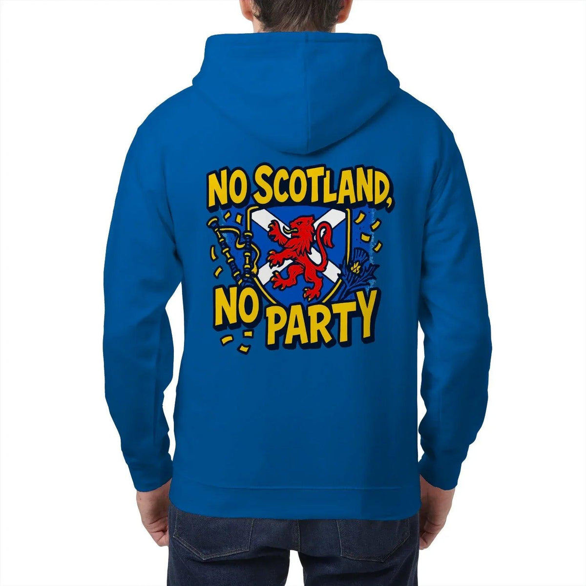Scottish Zip Hoodie - No Party Floral Crest, Unisex - Celtic Wolfwear