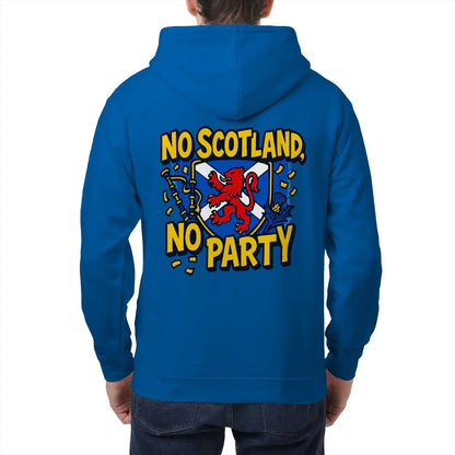 Scottish Zip Hoodie - No Party Floral Crest, Unisex - Celtic Wolfwear