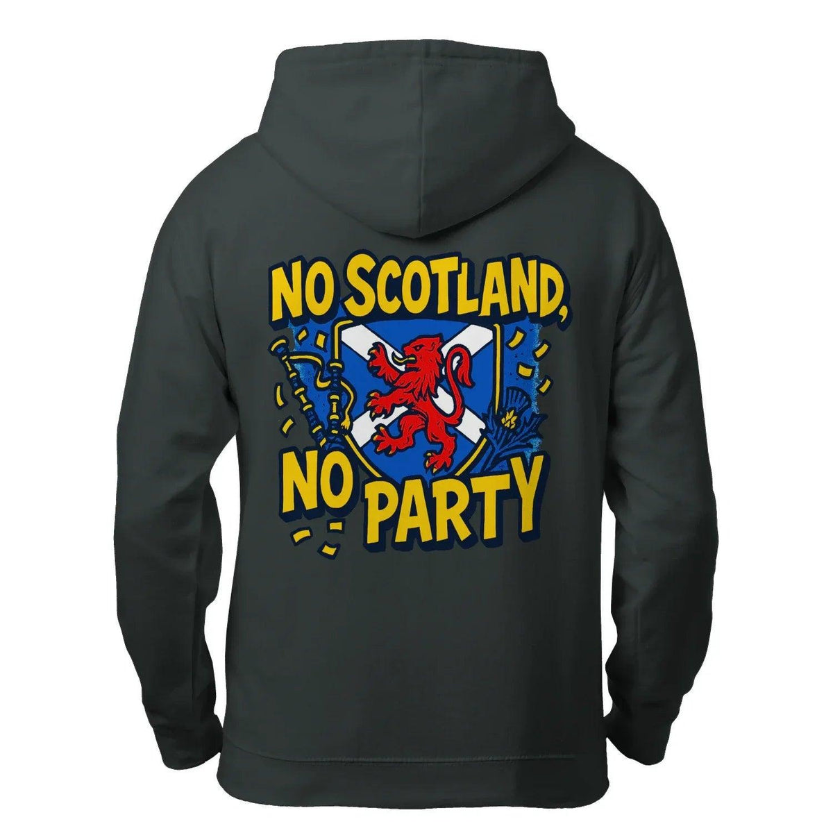 Scottish Zip Hoodie - No Party Floral Crest, Unisex - Celtic Wolfwear