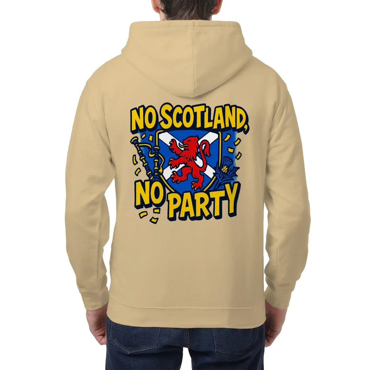 Scottish Zip Hoodie - No Party Floral Crest, Unisex - Celtic Wolfwear