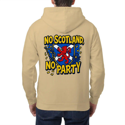 Scottish Zip Hoodie - No Party Floral Crest, Unisex - Celtic Wolfwear