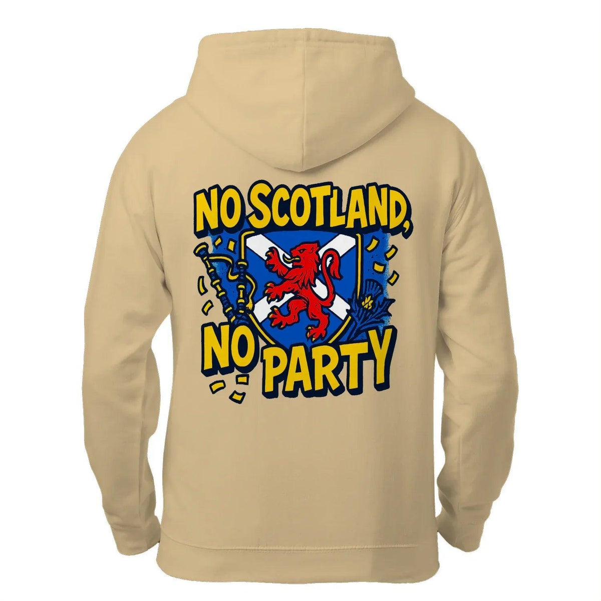 Scottish Zip Hoodie - No Party Floral Crest, Unisex - Celtic Wolfwear