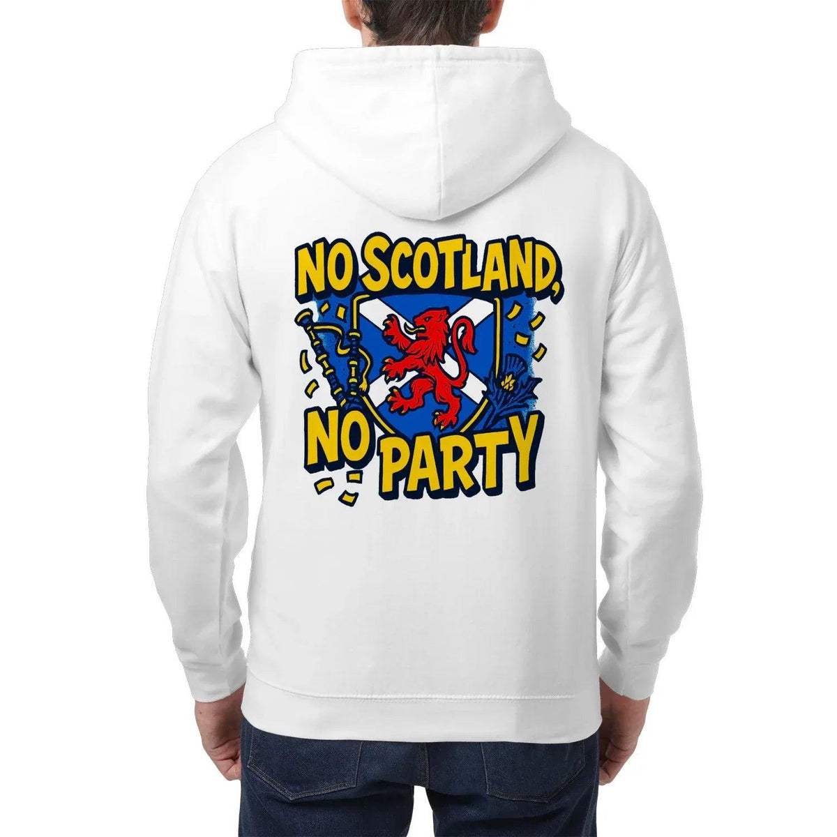 Scottish Zip Hoodie - No Party Floral Crest, Unisex - Celtic Wolfwear