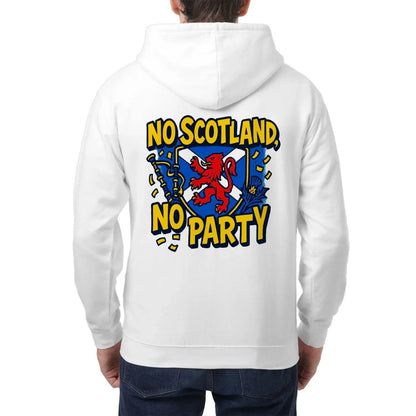 Scottish Zip Hoodie - No Party Floral Crest, Unisex - Celtic Wolfwear