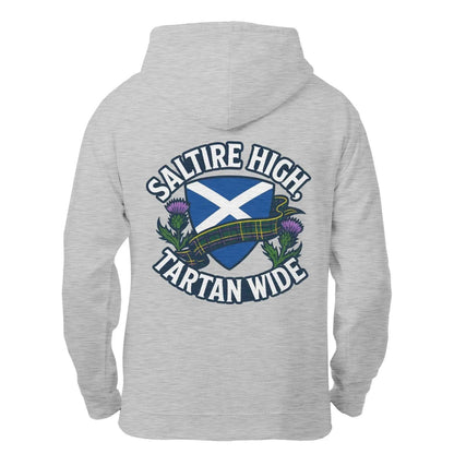 Scottish Zip Hoodie - Saltire Tartan, Unisex Streetwear - Celtic Wolfwear