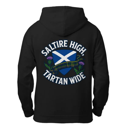 Scottish Zip Hoodie - Saltire Tartan, Unisex Streetwear - Celtic Wolfwear