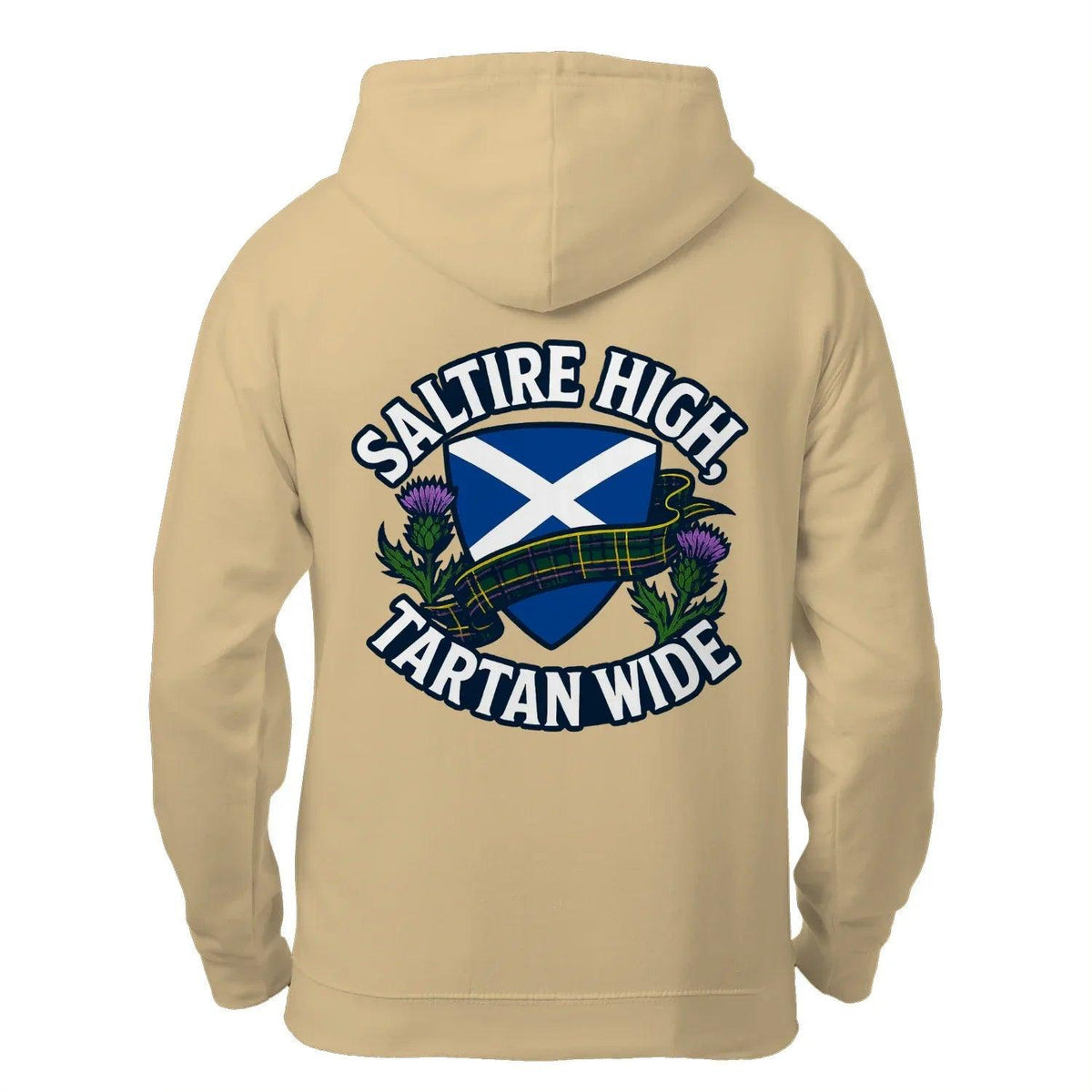 Scottish Zip Hoodie - Saltire Tartan, Unisex Streetwear - Celtic Wolfwear