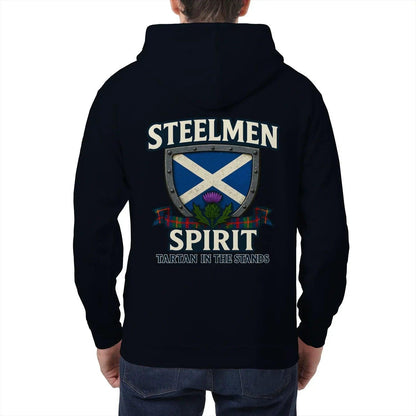 Scottish Zip Hoodie - Steelmen Spirit Tartan, Unisex - Celtic Wolfwear