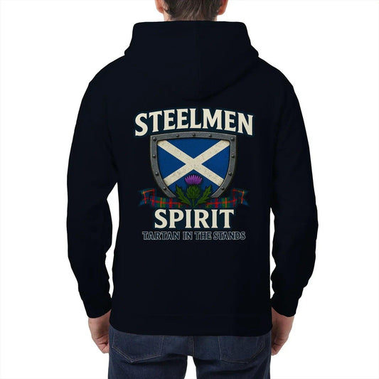 Scottish Zip Hoodie - Steelmen Spirit Tartan, Unisex - Celtic Wolfwear