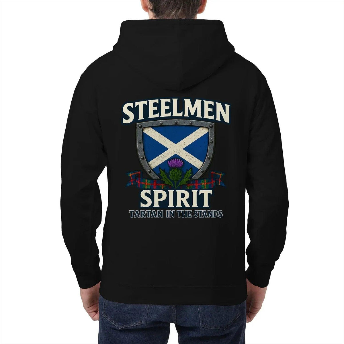 Scottish Zip Hoodie - Steelmen Spirit Tartan, Unisex - Celtic Wolfwear