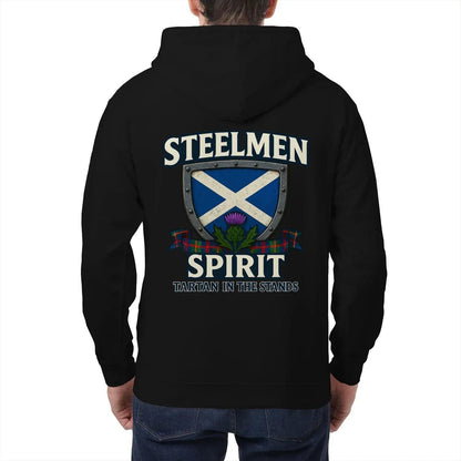 Scottish Zip Hoodie - Steelmen Spirit Tartan, Unisex - Celtic Wolfwear